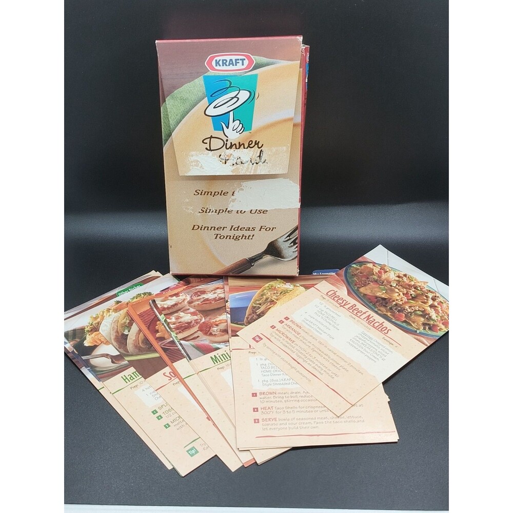 Vintage 2000 Kraft Dinner Wizard Recipe Cards Boxed Collection Cooking Recipes
